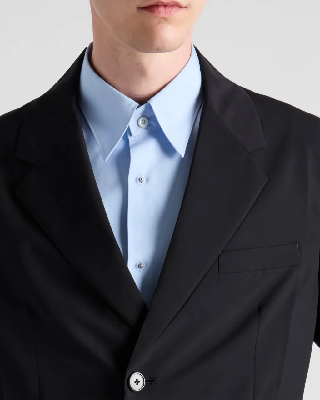 Single-Breasted Wool Blend Jacket