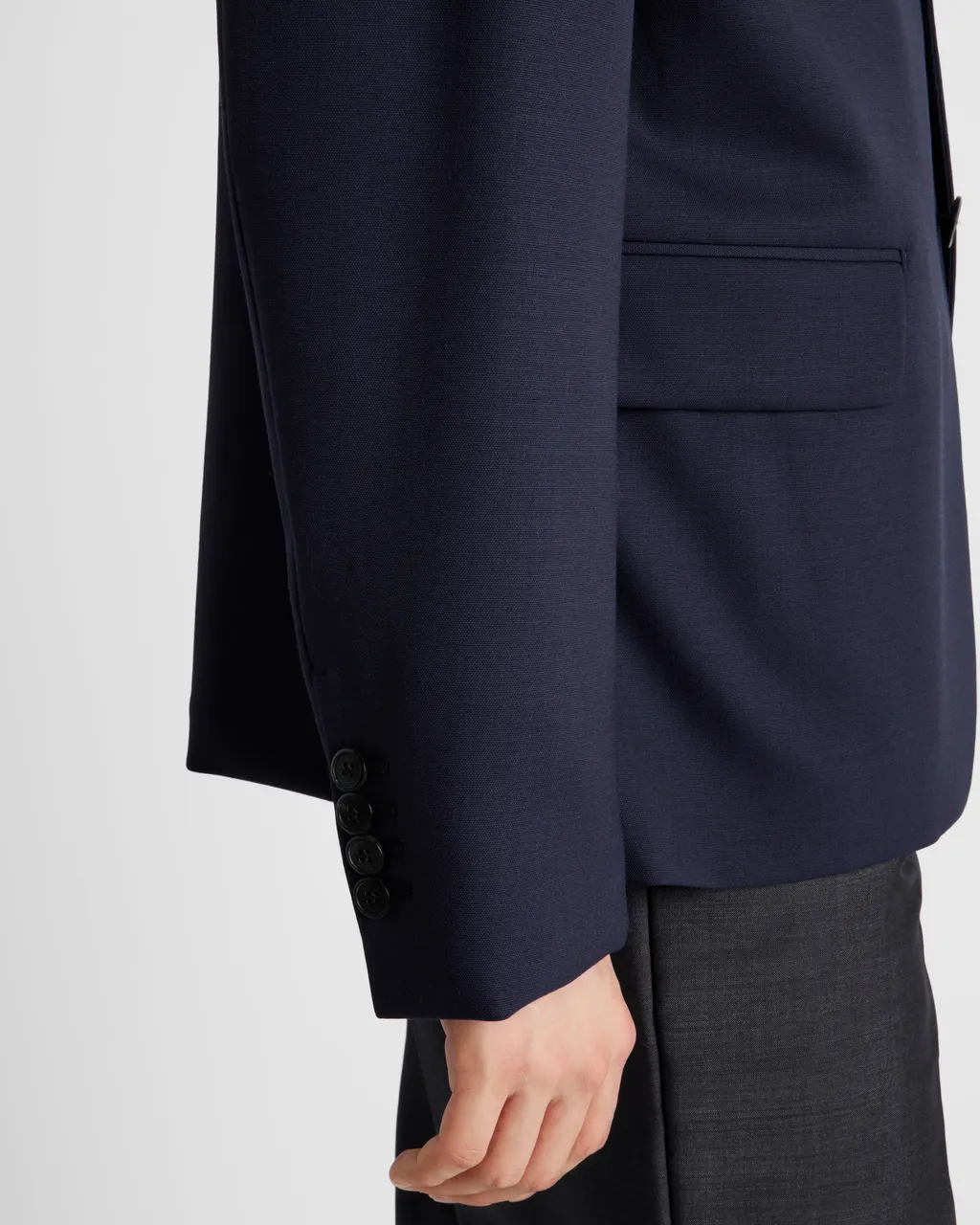 Single-Breasted Wool Blend Jacket