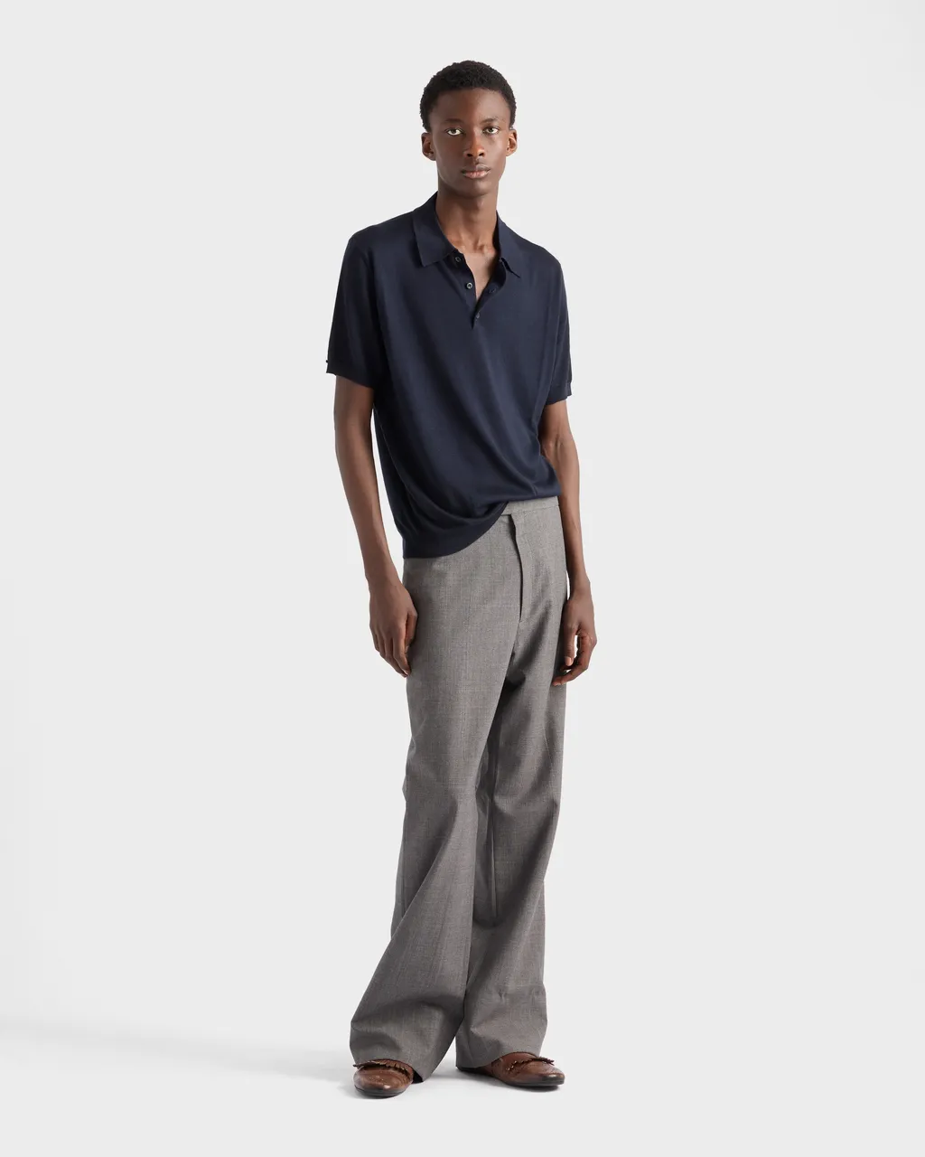 Cashmere And Silk Polo Shirt