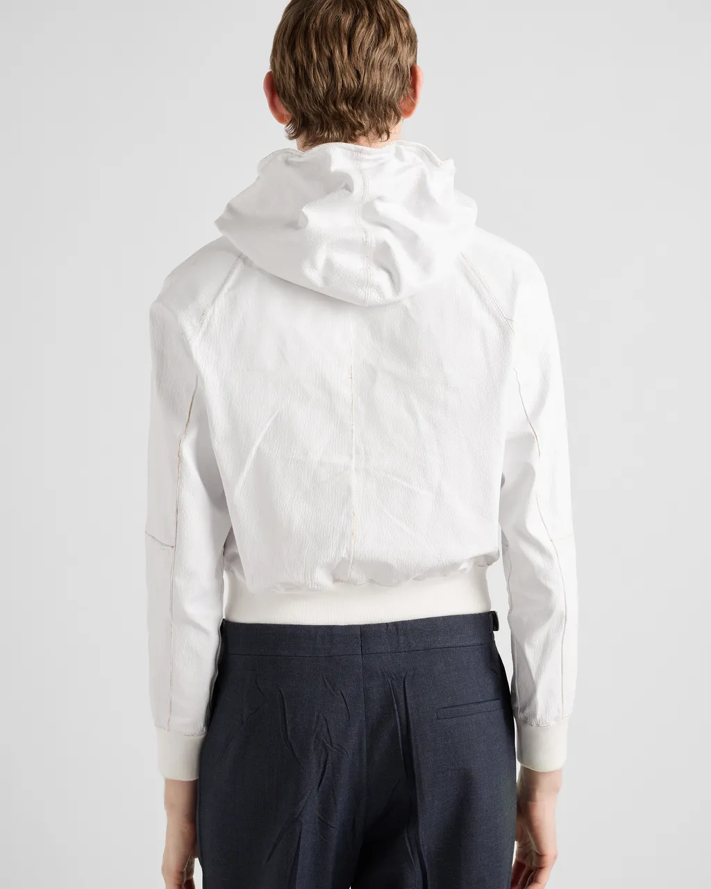Leather Zipper Hoodie