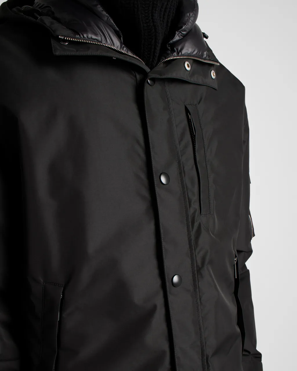 Technical Fabric Down Jacket With Hood