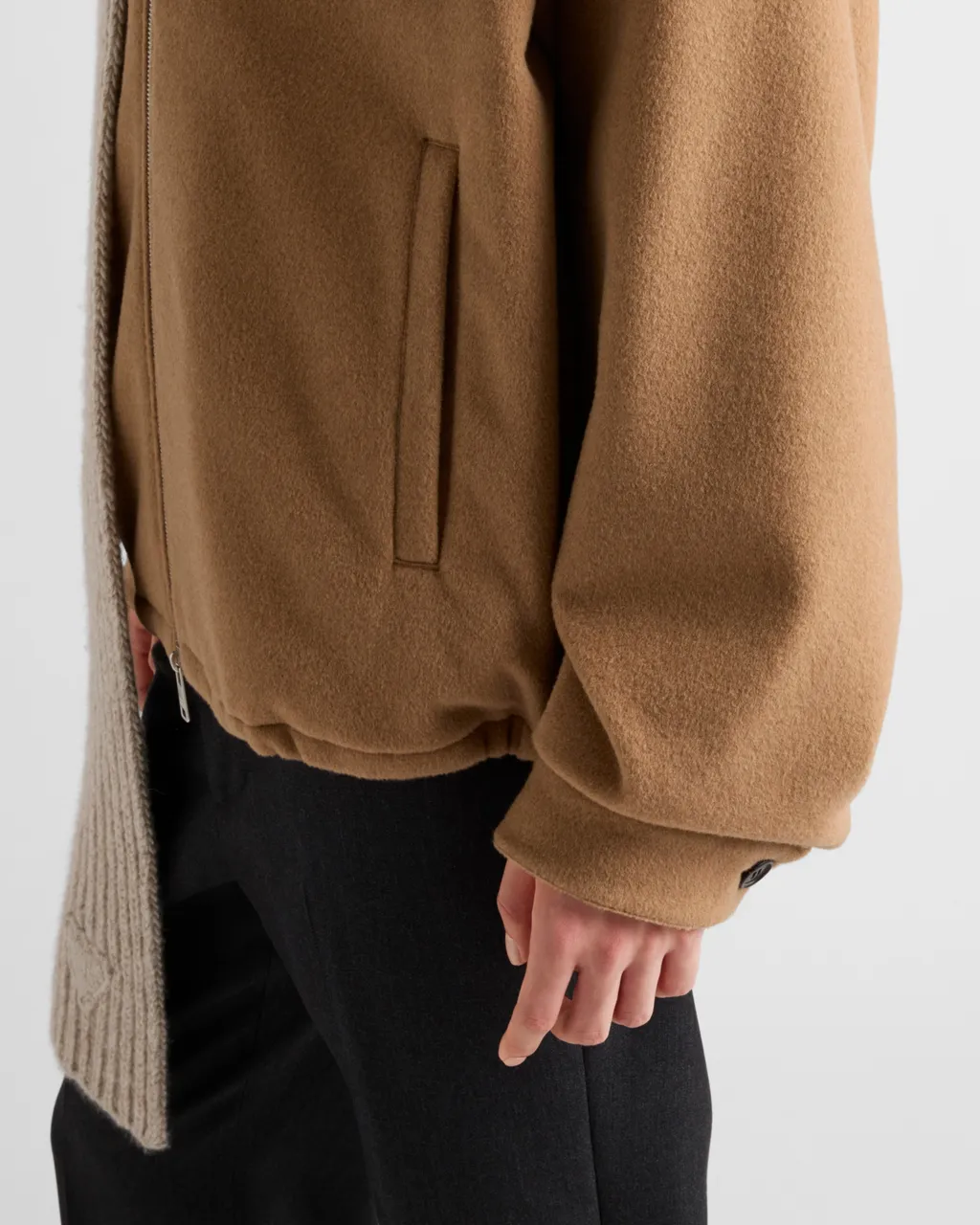 Camel Hair Hoodie Jacket