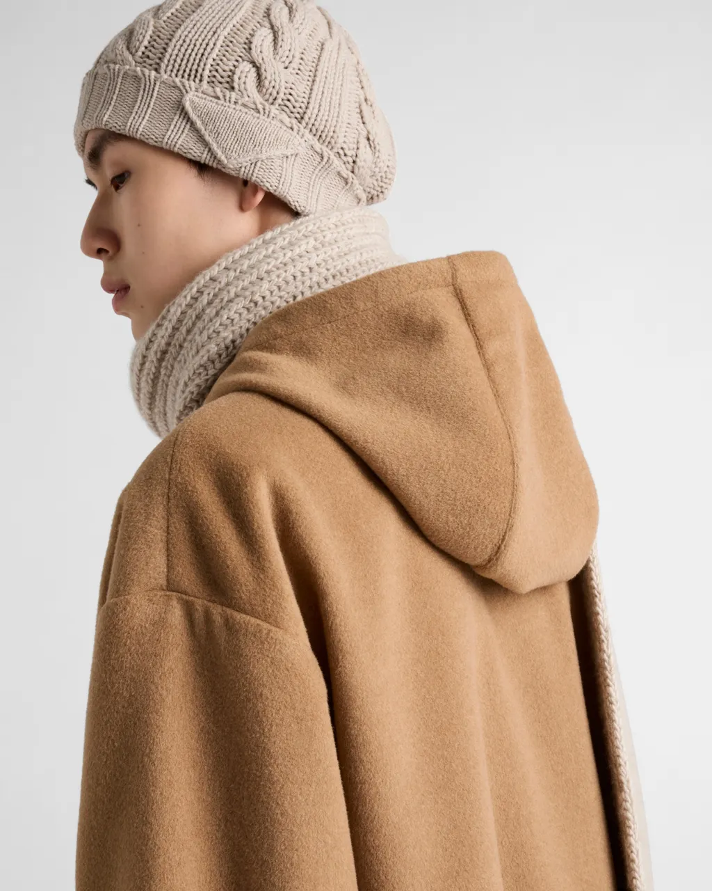 Camel Hair Hoodie Jacket
