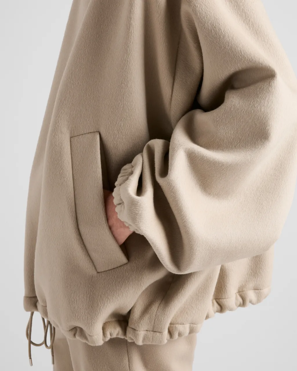 Wool Blend Hoodie Jacket