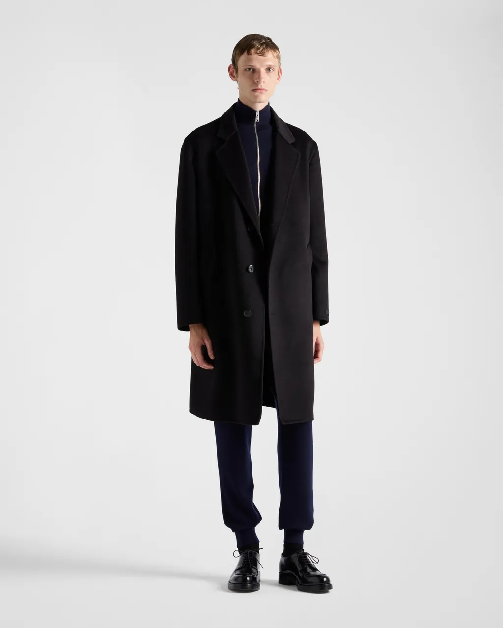 Single-Breasted Wool, Angora And Cashgora Coat