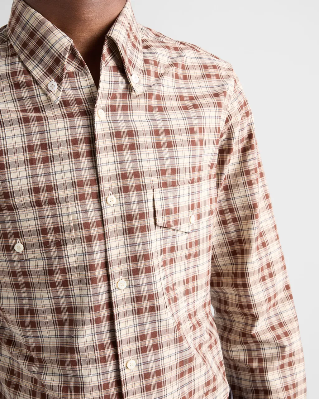 Checked Cotton Button-Down Shirt