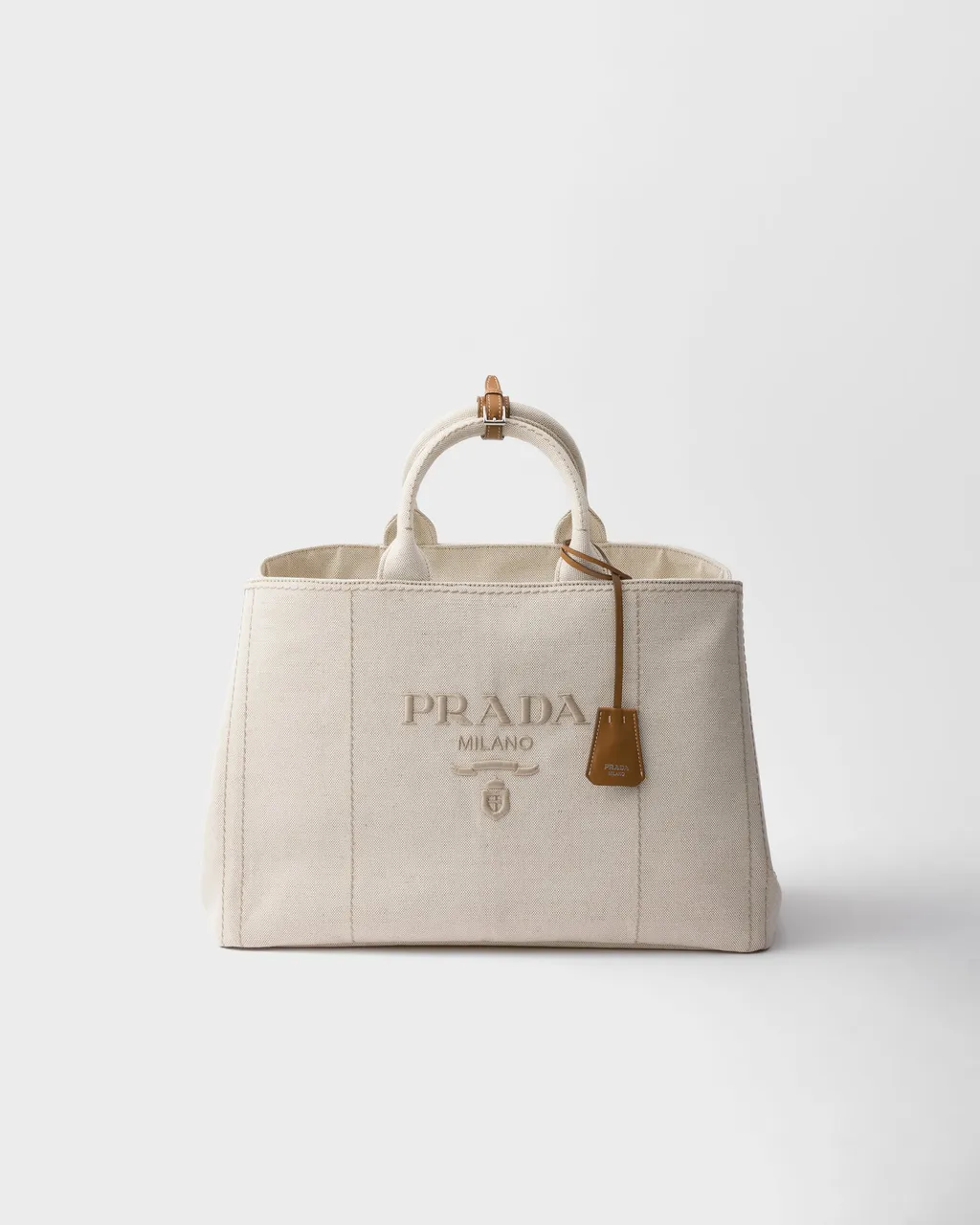 Prada JardiniÈRe Extra Large Linen Blend Tote Bag
