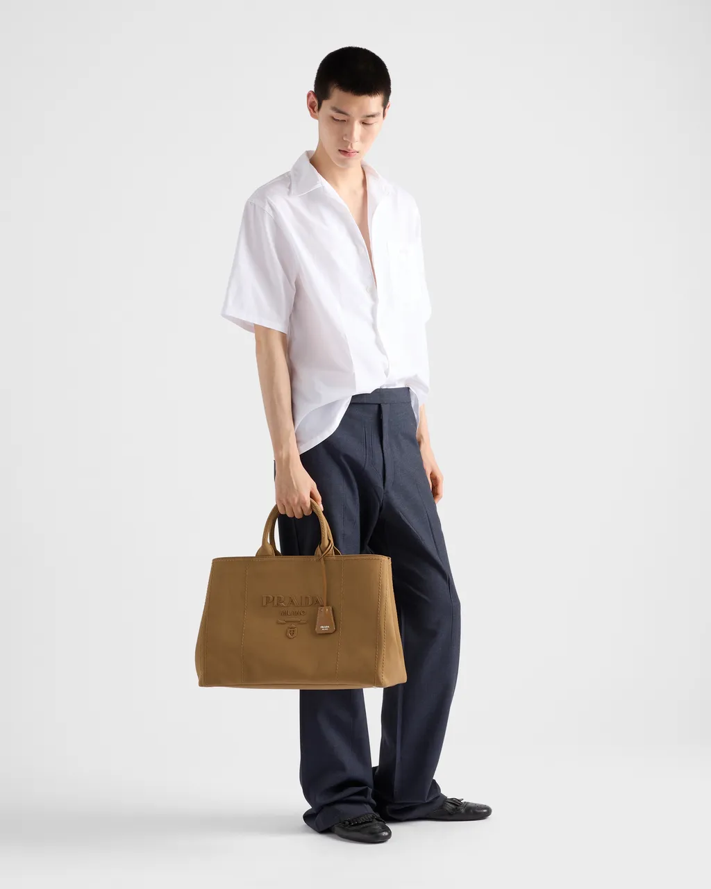 Prada JardiniÈRe Extra Large Cotton Canvas Tote Bag
