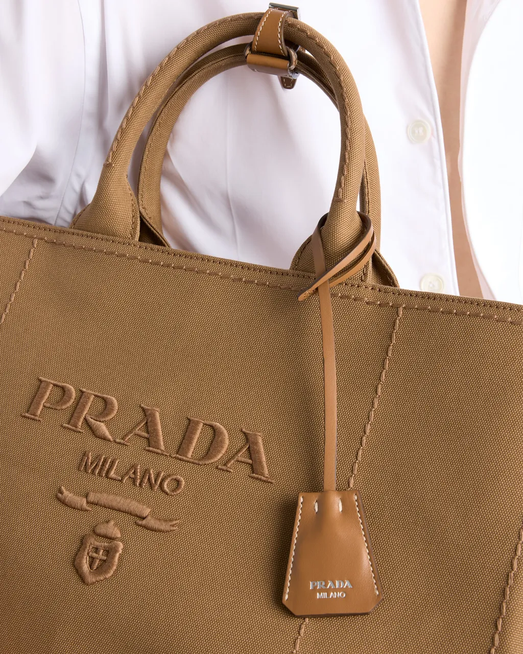 Prada JardiniÈRe Extra Large Cotton Canvas Tote Bag