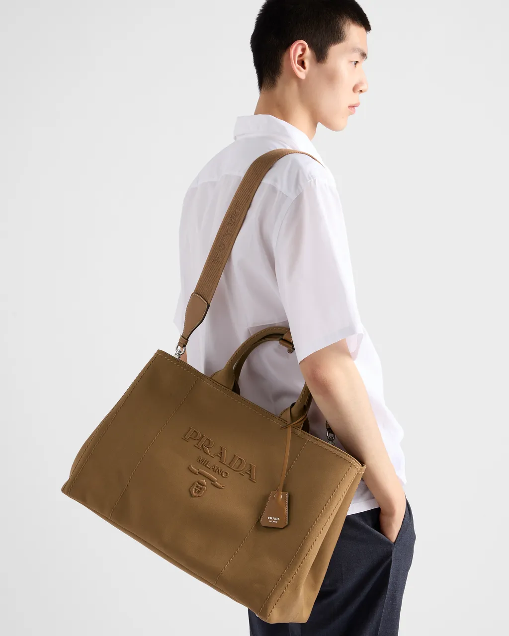 Prada JardiniÈRe Extra Large Cotton Canvas Tote Bag