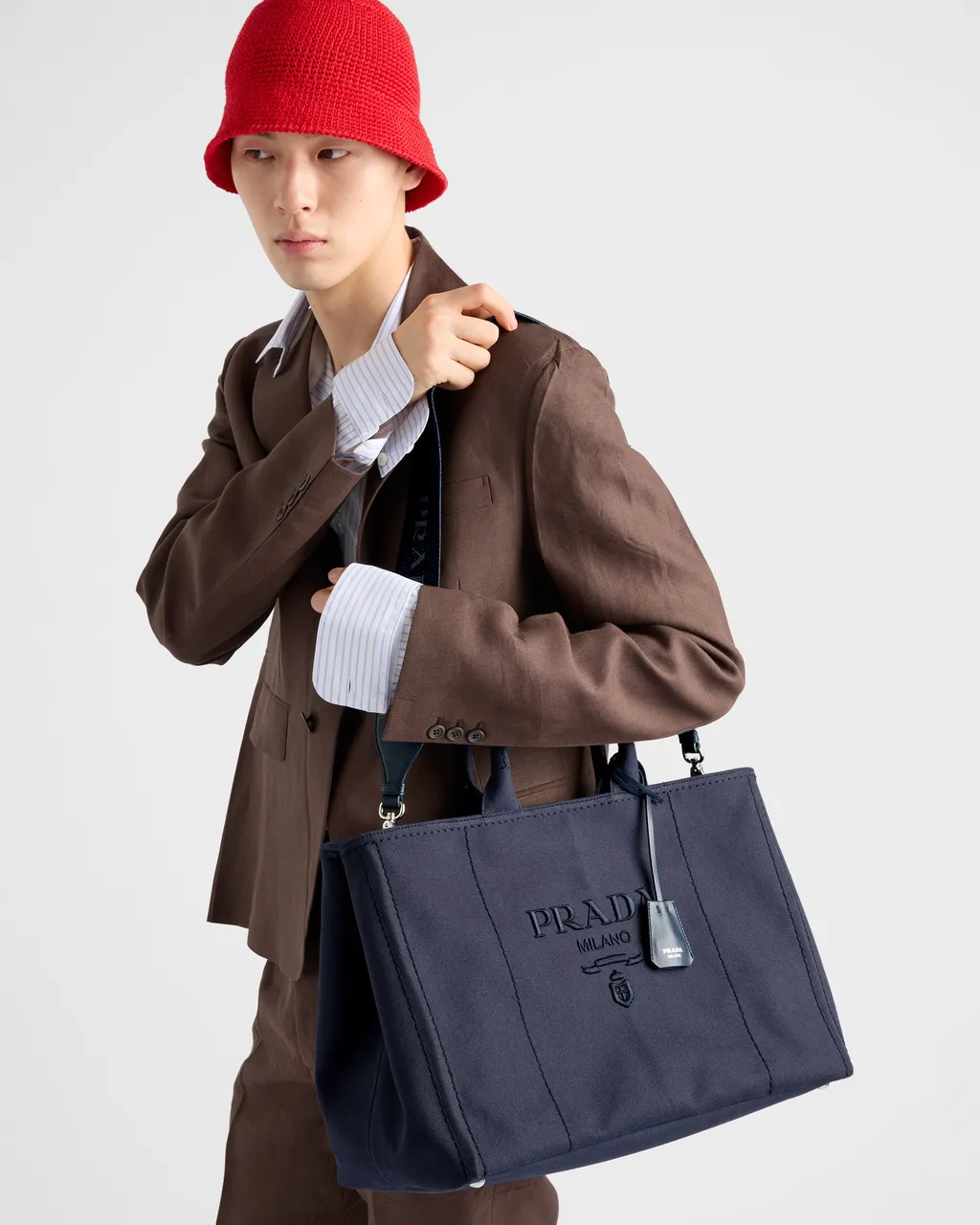 Prada JardiniÈRe Extra Large Cotton Canvas Tote Bag