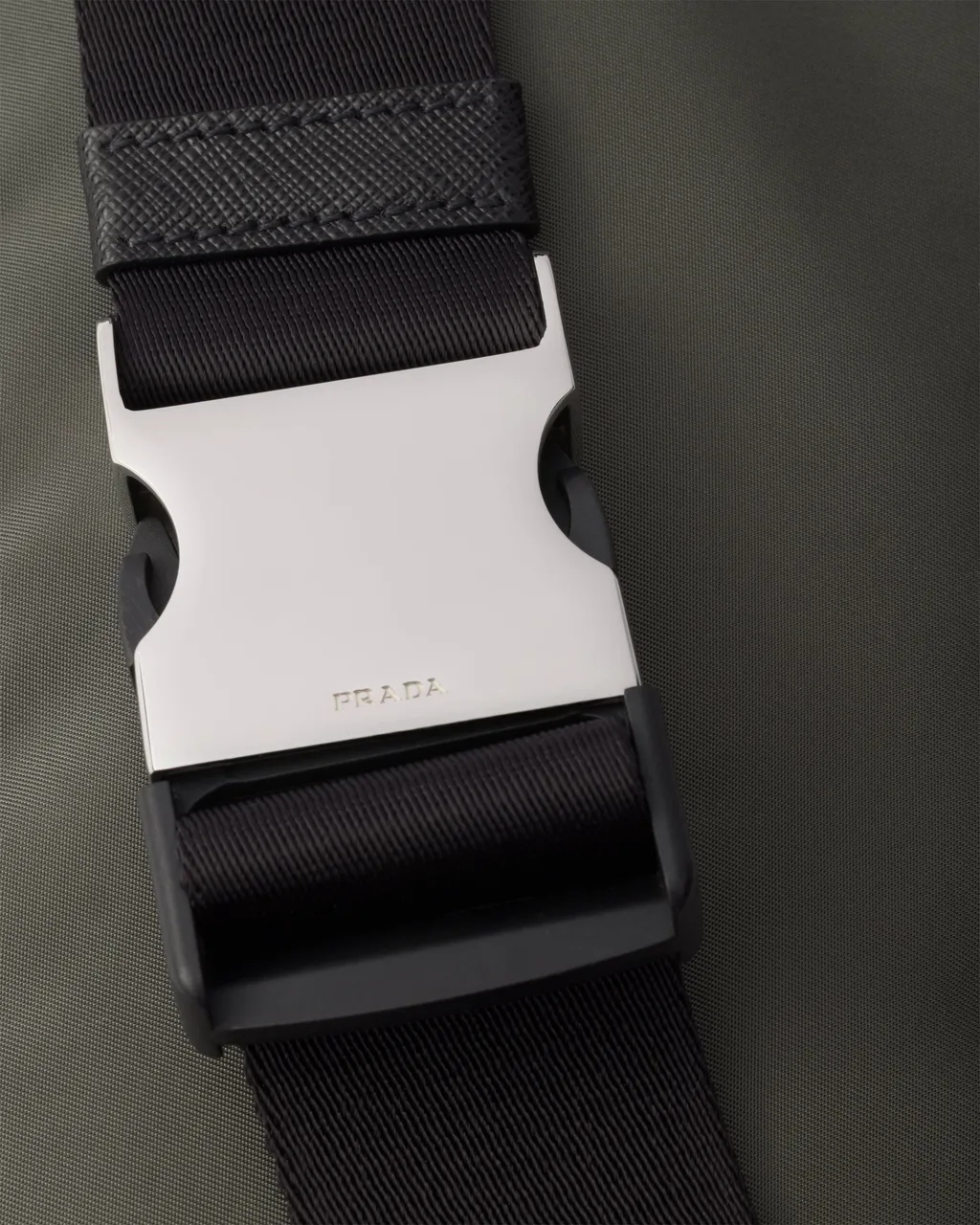 Re-Nylon And Saffiano Leather Belt Bag