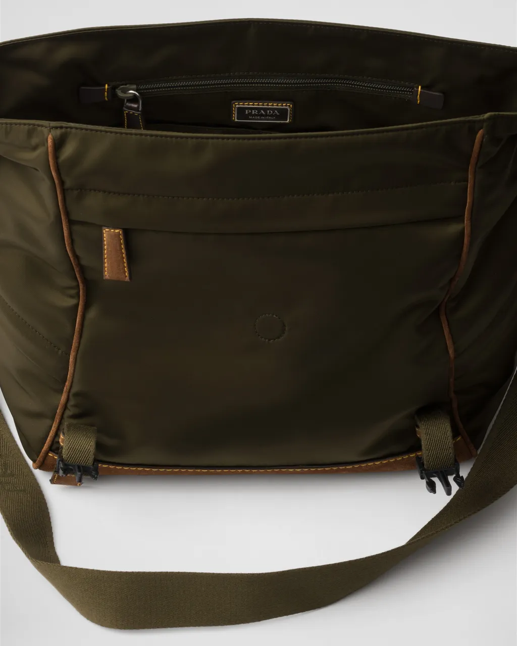 Large Re-Nylon And Suede Shoulder Bag