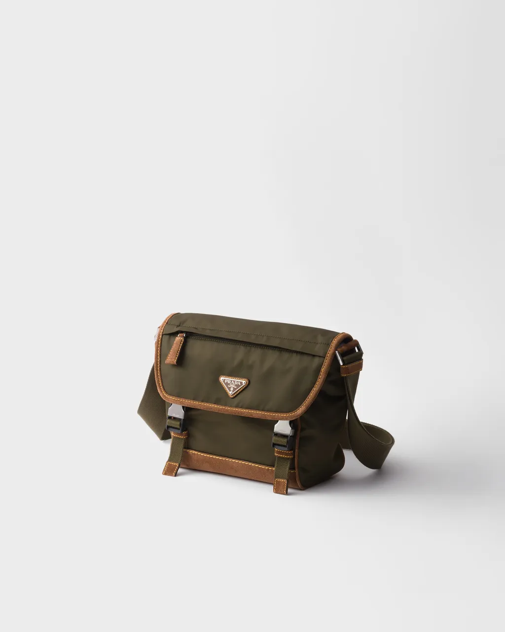 Medium Re-Nylon And Suede Shoulder Bag