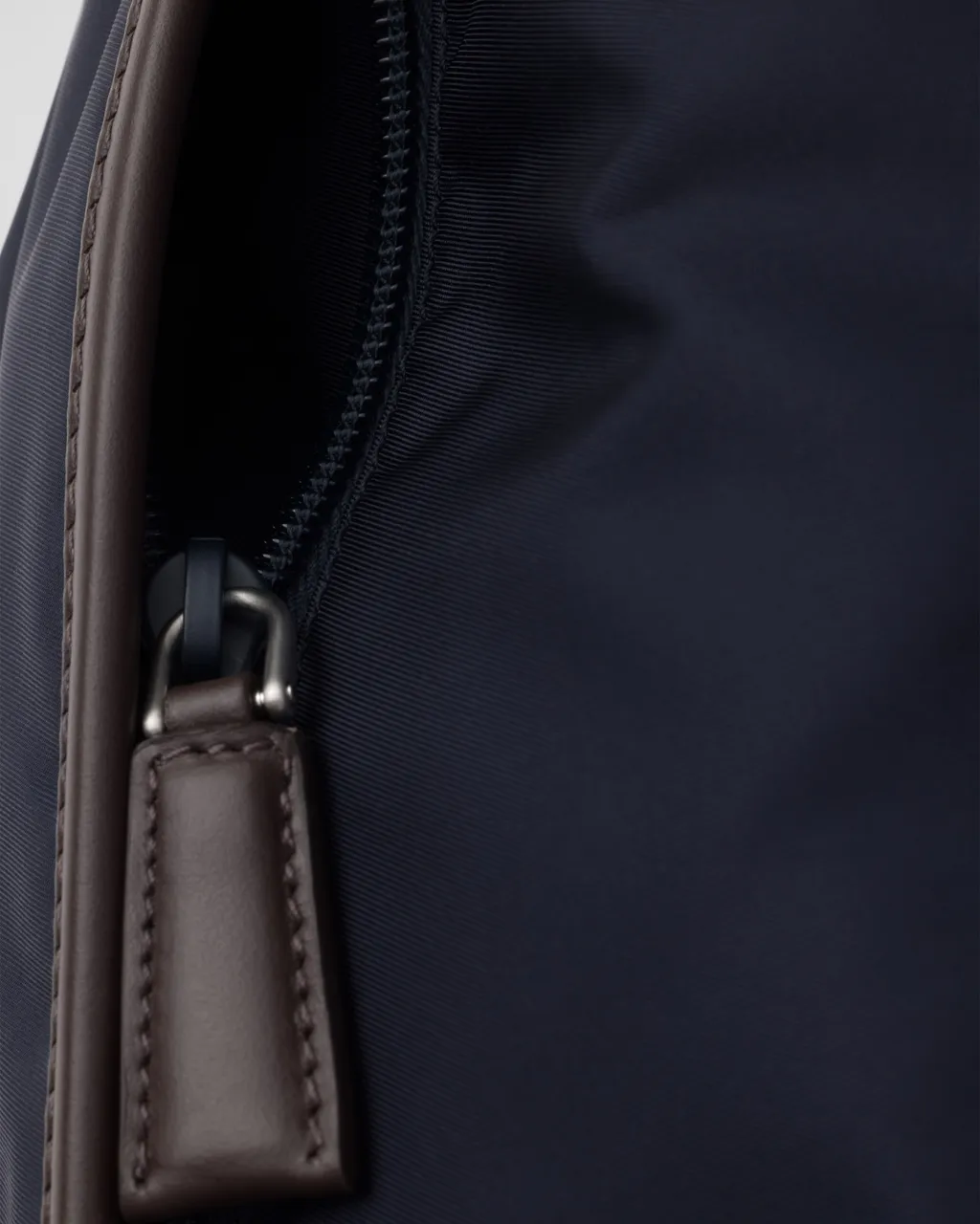 Large Re-Nylon And Leather Shoulder Bag