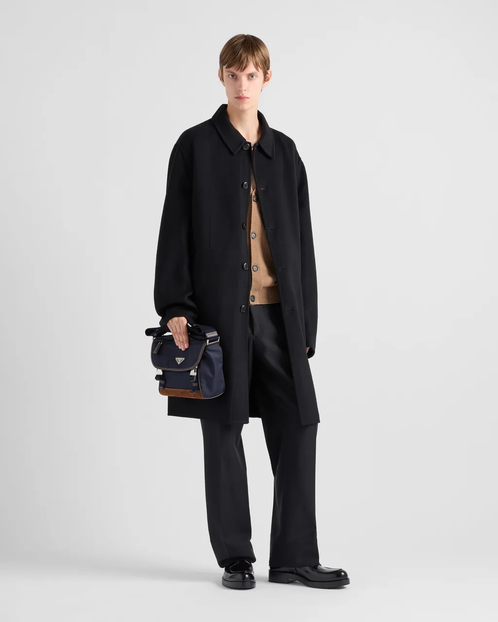 Medium Re-Nylon And Leather Shoulder Bag