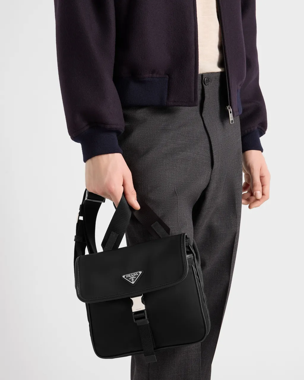 Re-Nylon And Saffiano Leather Shoulder Bag