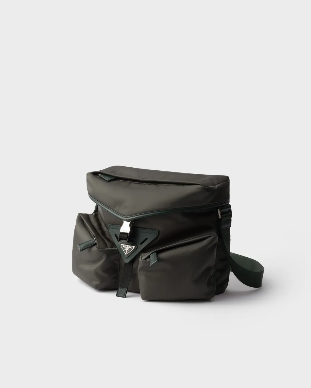 Re-Nylon And Leather Shoulder Bag