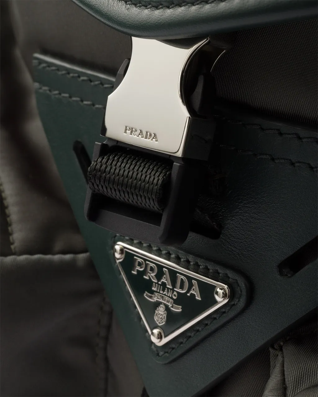 Re-Nylon And Leather Shoulder Bag