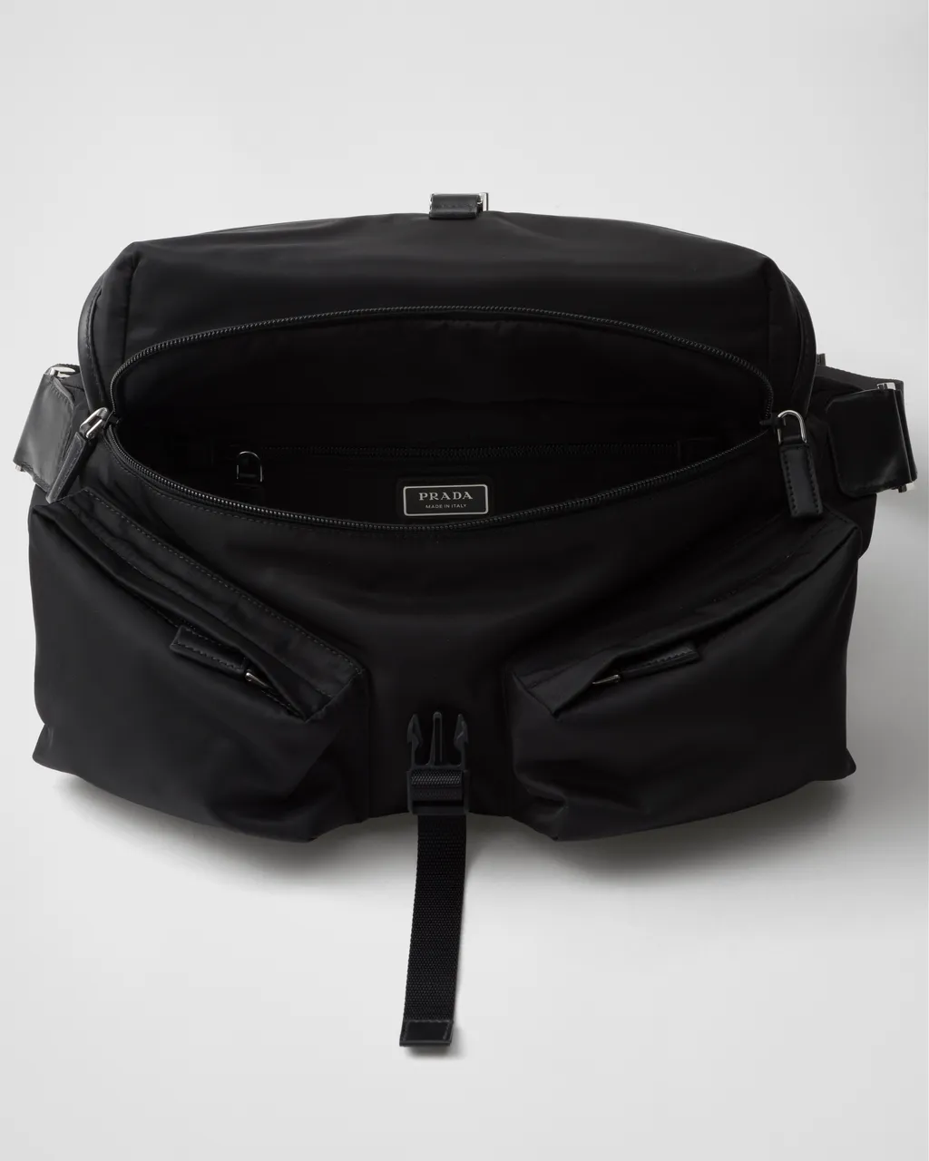 Re-Nylon And Leather Shoulder Bag