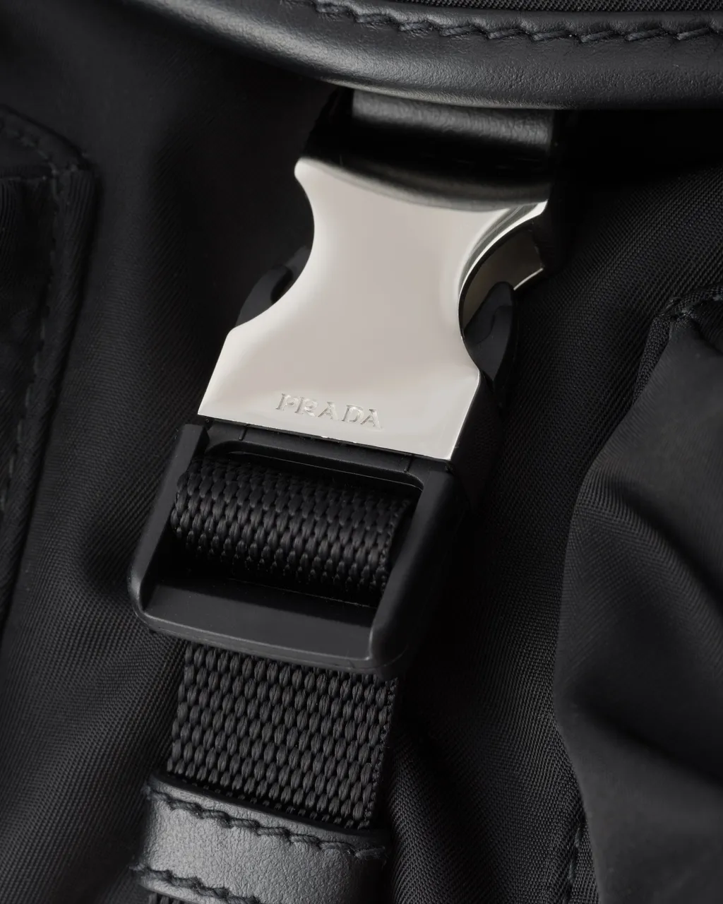 Re-Nylon And Leather Shoulder Bag