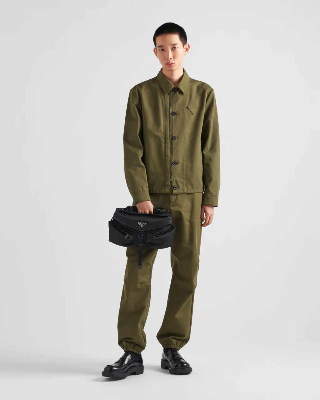 Re-Nylon And Leather Shoulder Bag