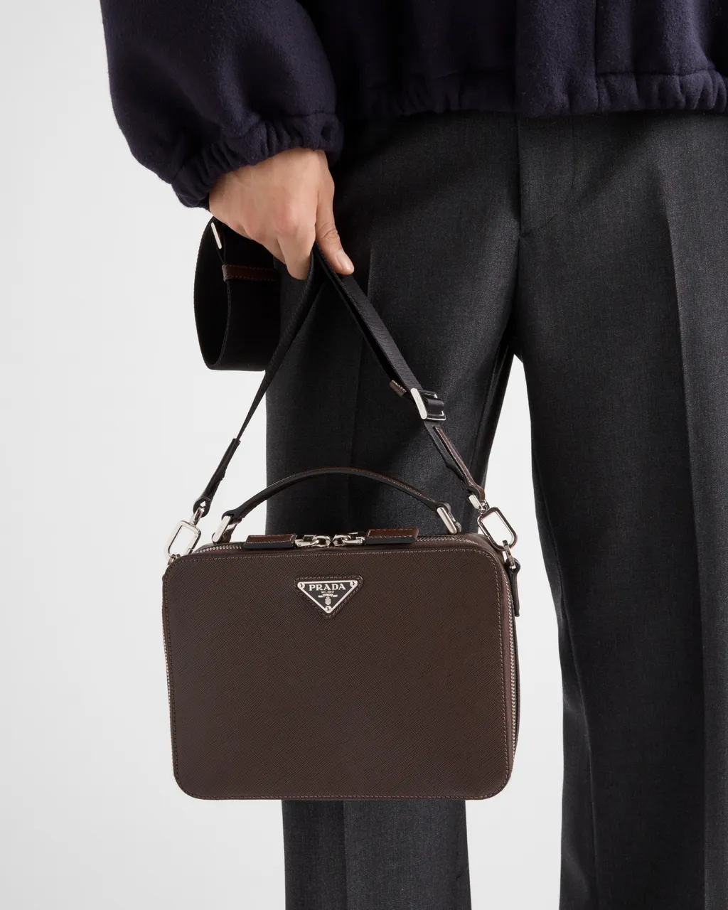 Medium Prada Brique Saffiano Leather Bag