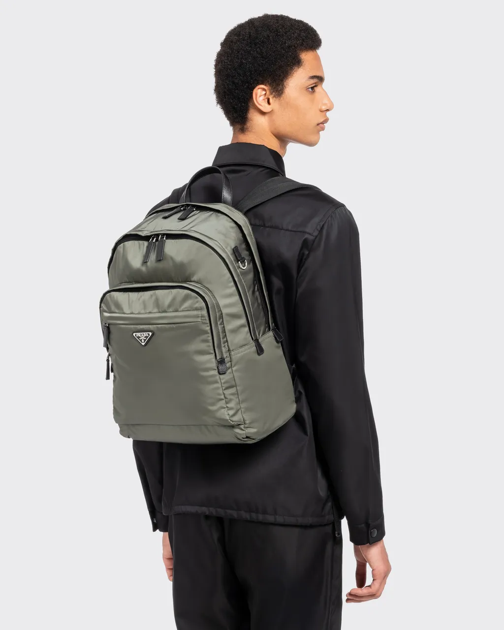 Re-Nylon And Saffiano Leather Backpack