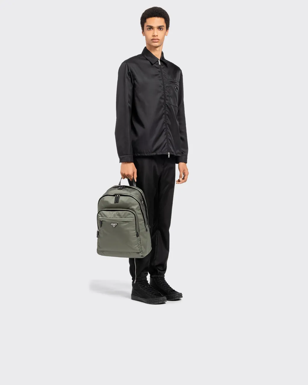 Re-Nylon And Saffiano Leather Backpack