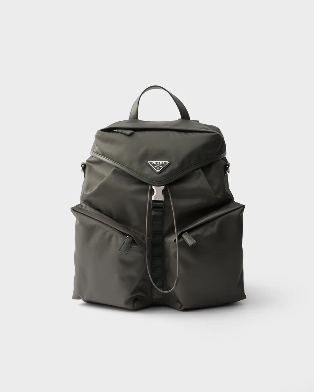 Re-Nylon And Leather Backpack