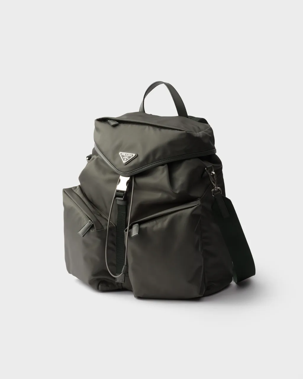 Re-Nylon And Leather Backpack