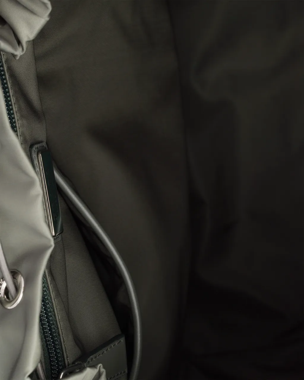 Re-Nylon And Leather Backpack