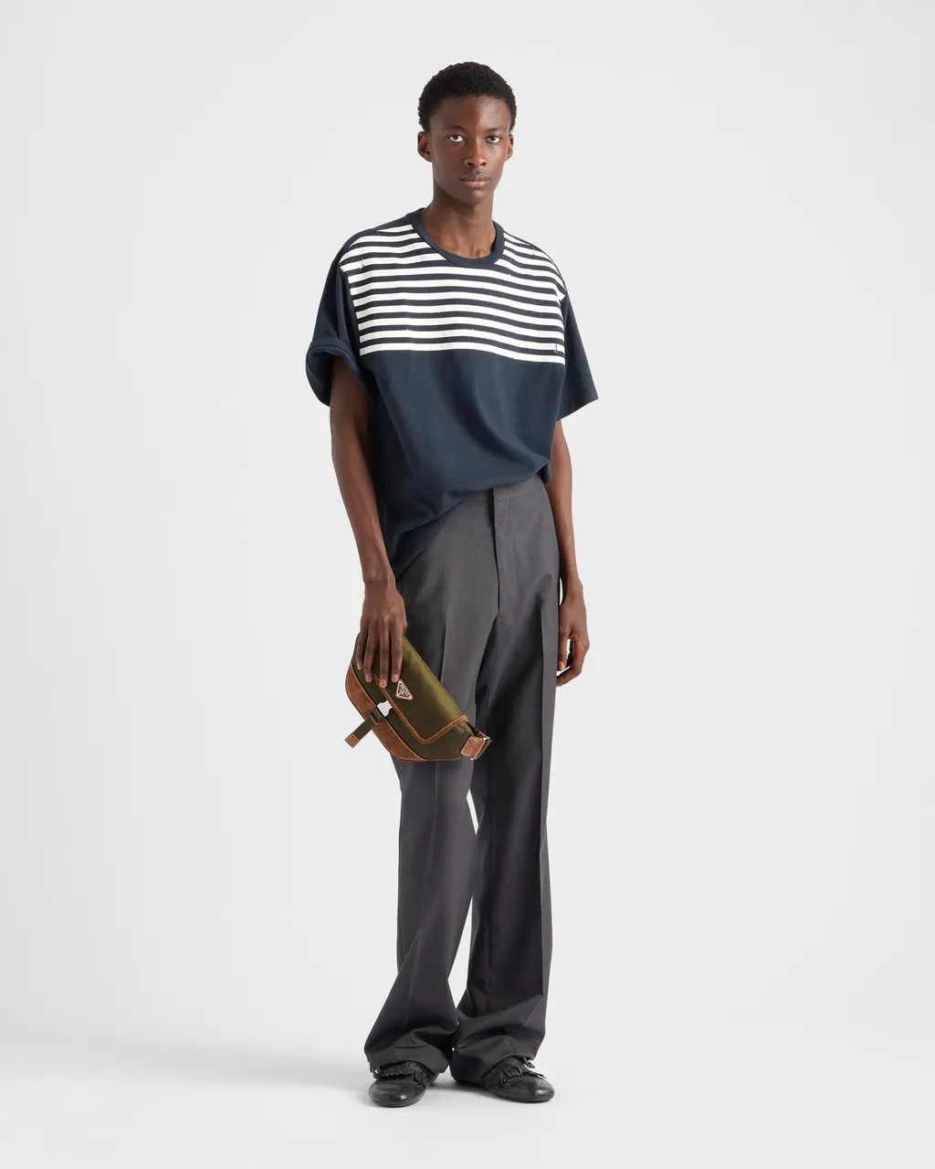 Re-Nylon And Suede Belt Bag