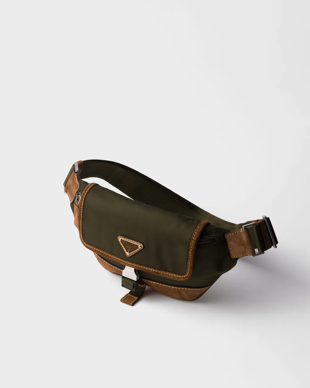Re-Nylon And Suede Belt Bag