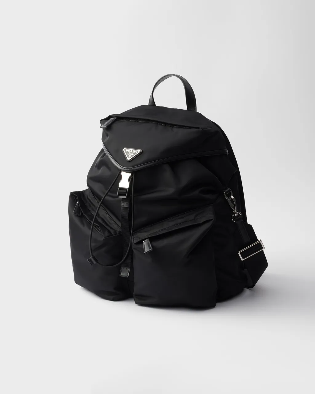 Re-Nylon And Leather Backpack