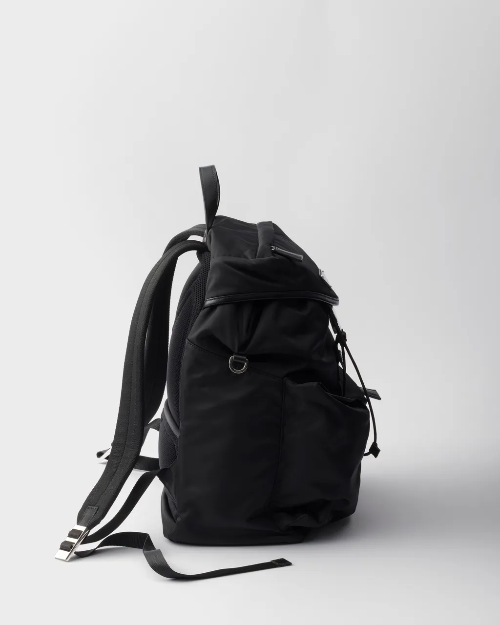 Re-Nylon And Leather Backpack
