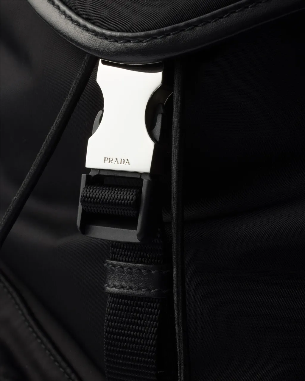Re-Nylon And Leather Backpack
