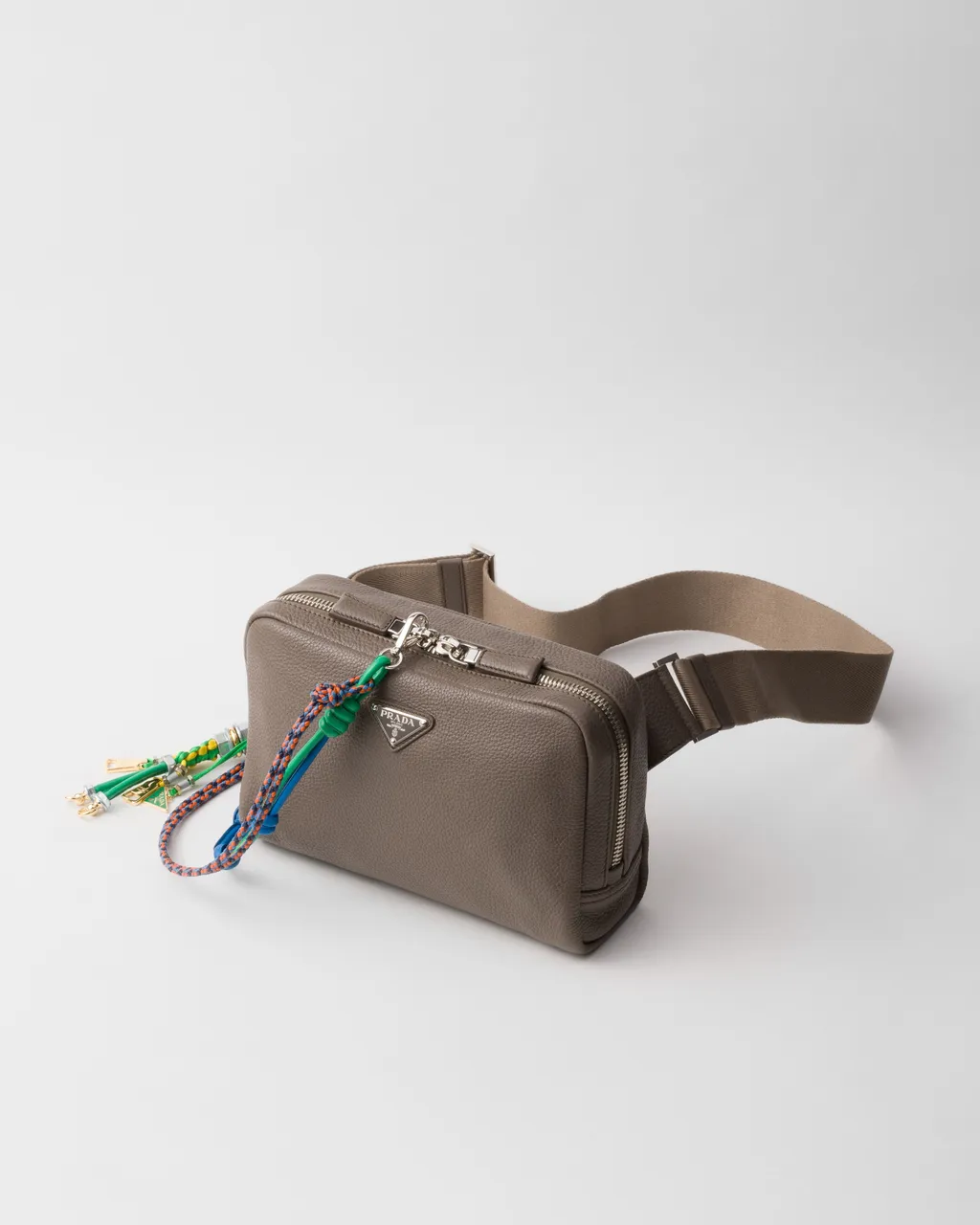 Leather Shoulder Bag With Charm