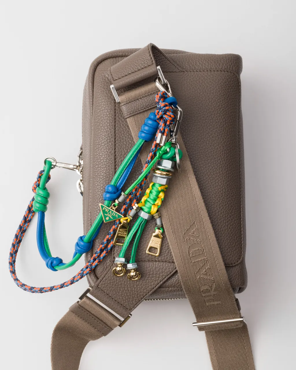 Leather Shoulder Bag With Charm