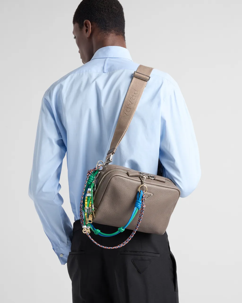 Leather Shoulder Bag With Charm