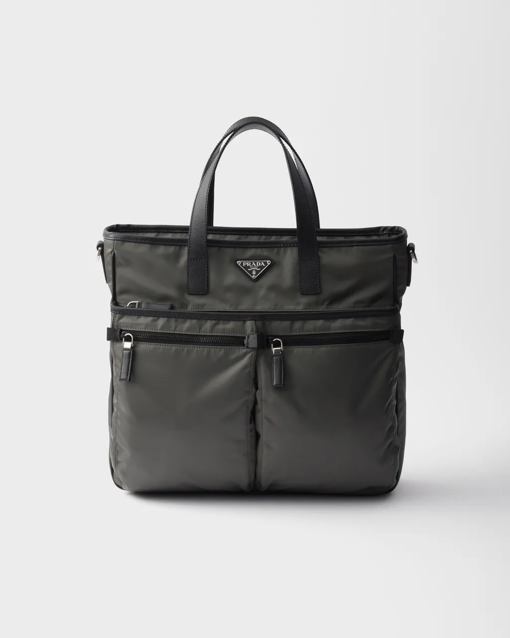 Re-Nylon And Saffiano Leather Tote Bag