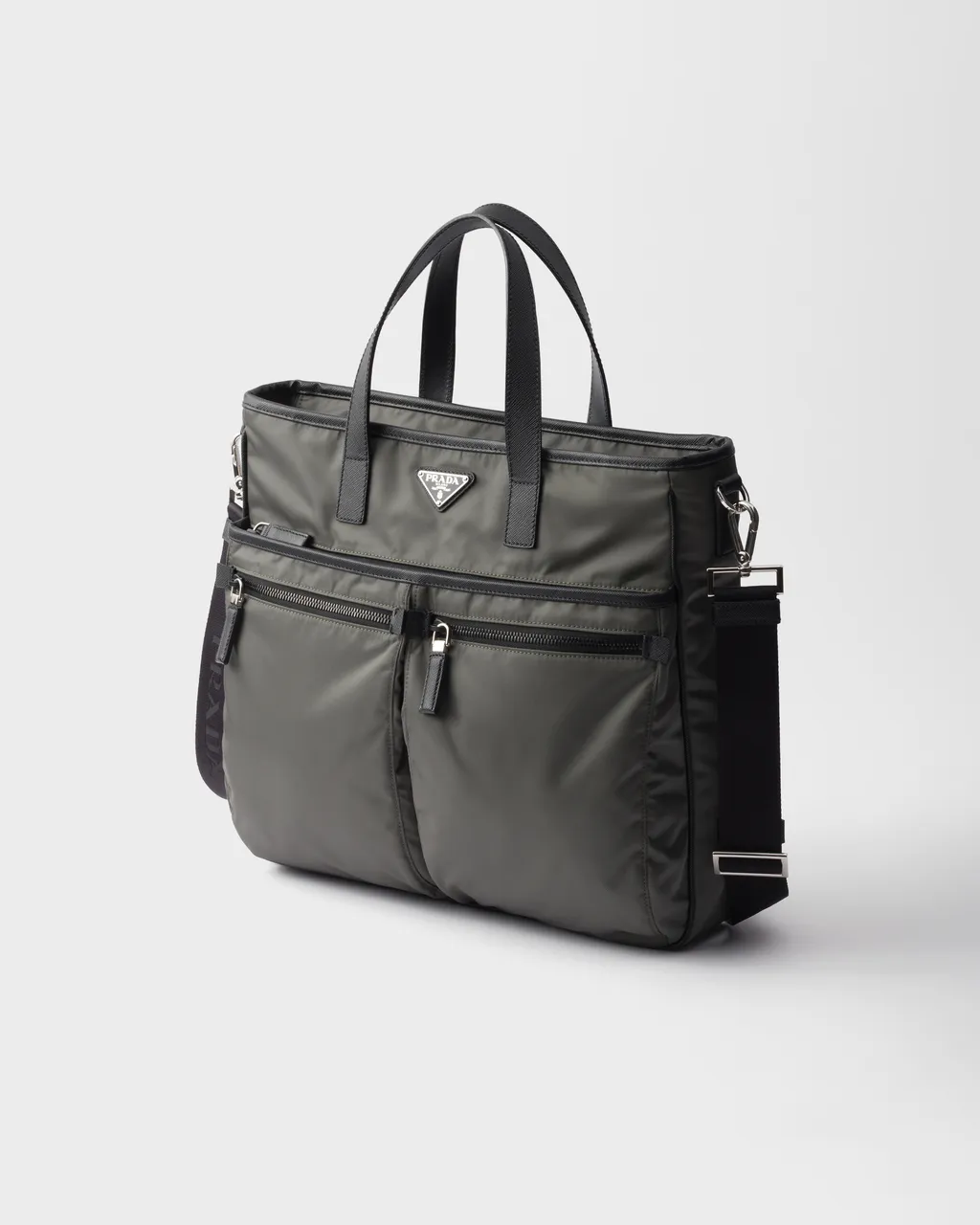 Re-Nylon And Saffiano Leather Tote Bag