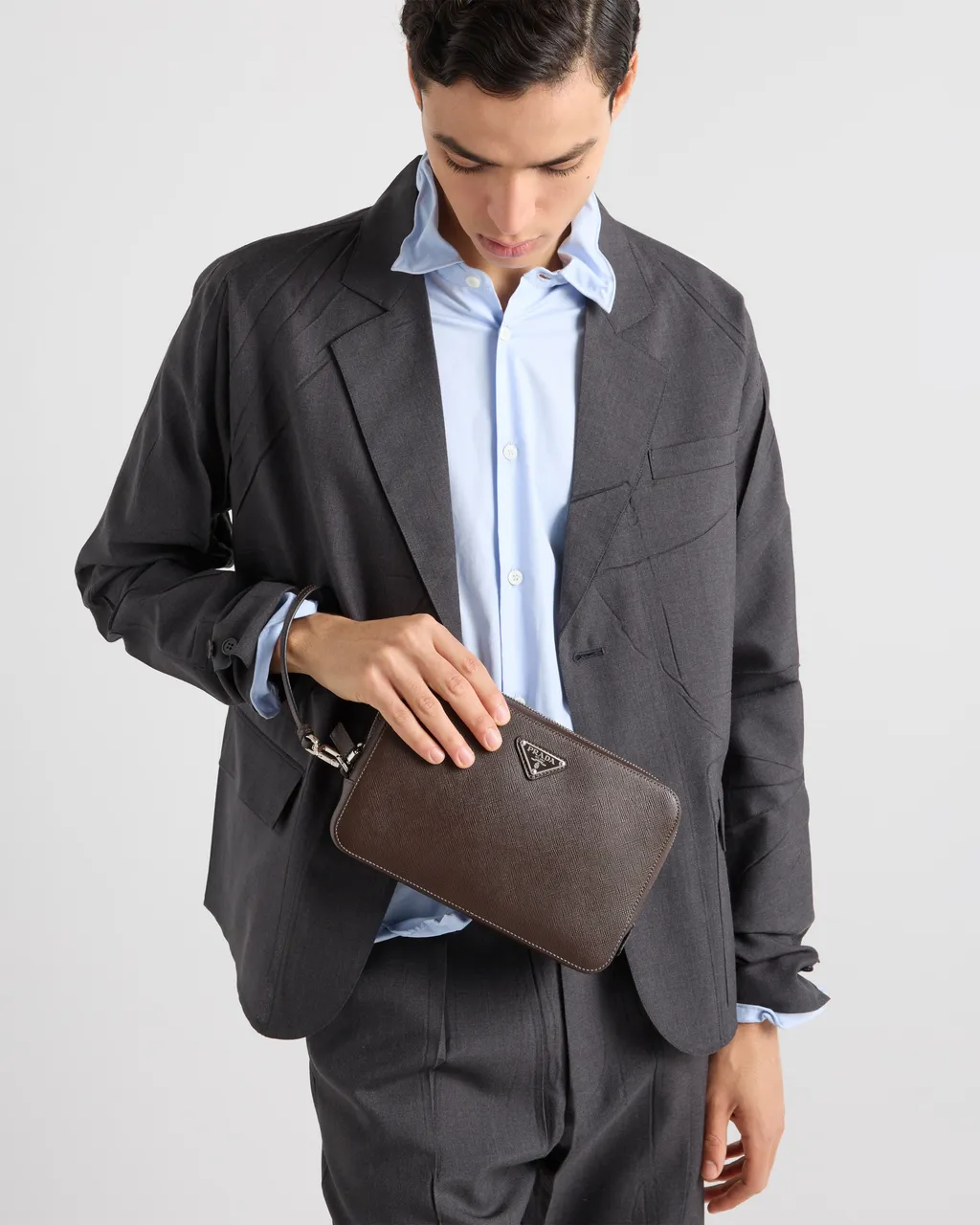 Saffiano Leather Clutch