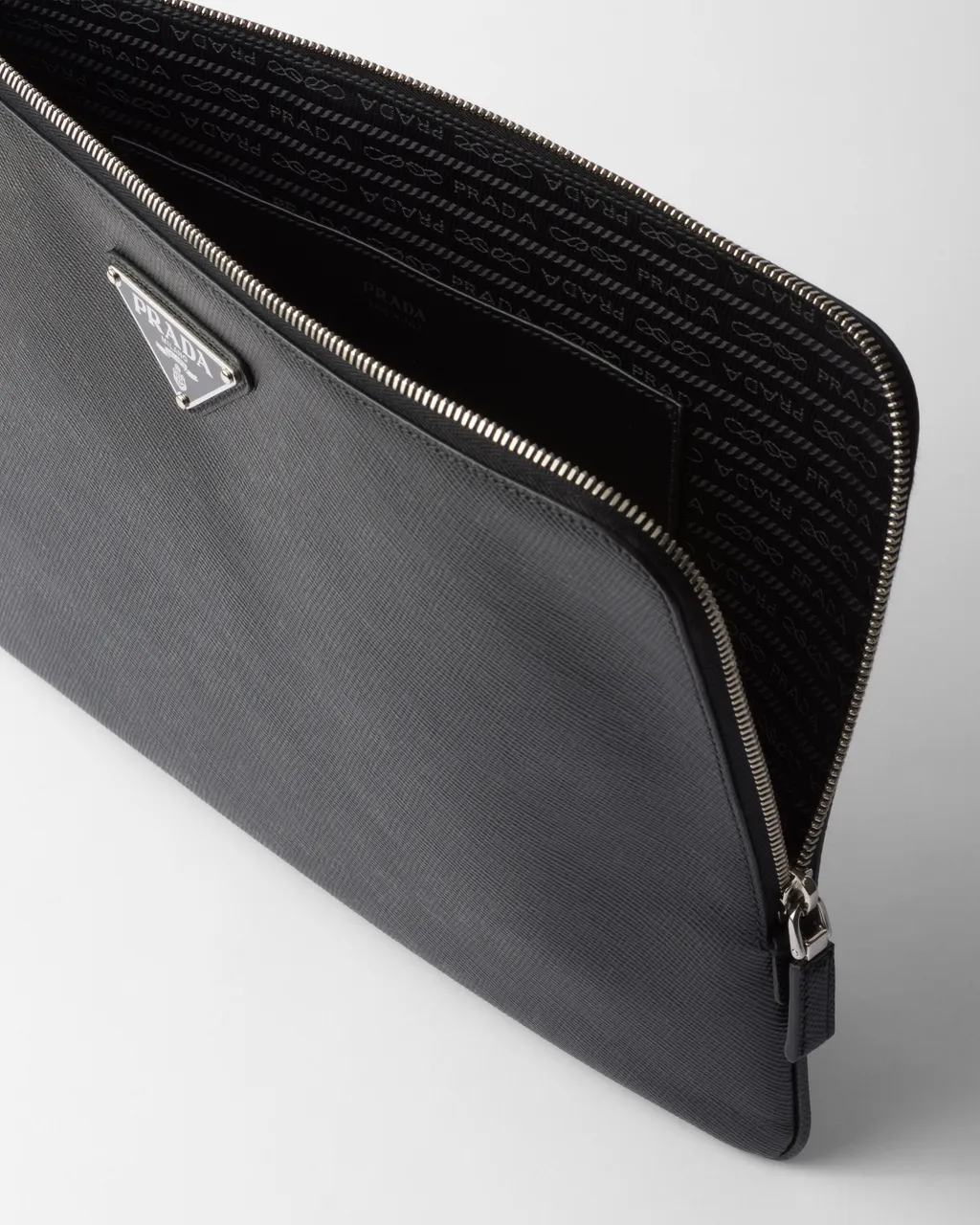 Large Saffiano Leather Pouch