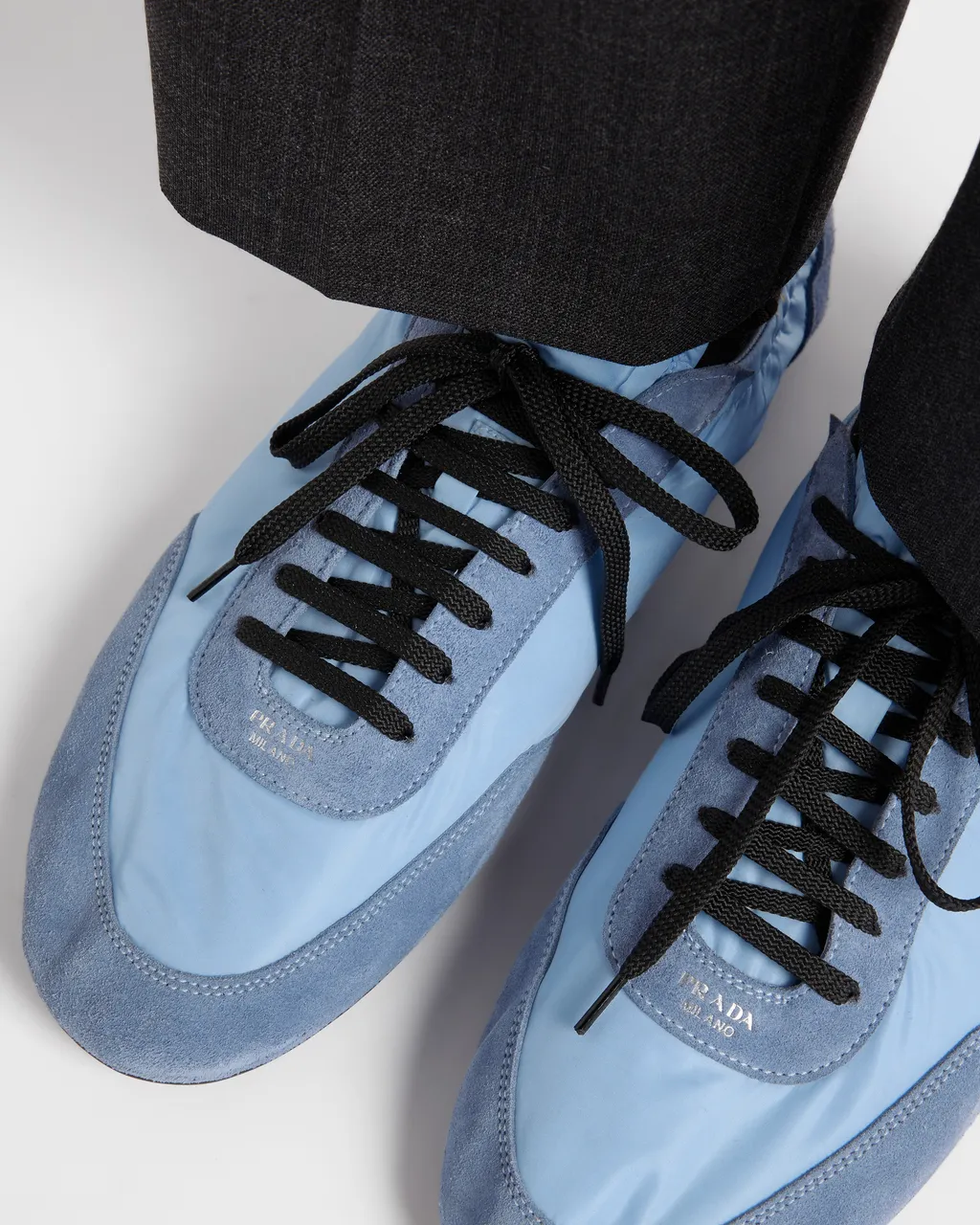 Collapse Re-Nylon And Suede Elasticized Sneakers