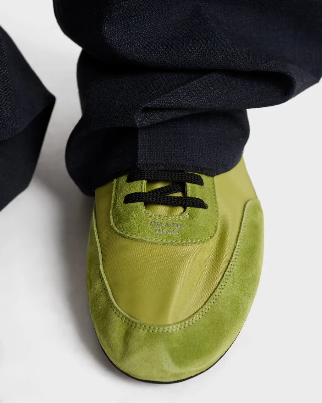 Collapse Re-Nylon And Suede Elasticized Sneakers