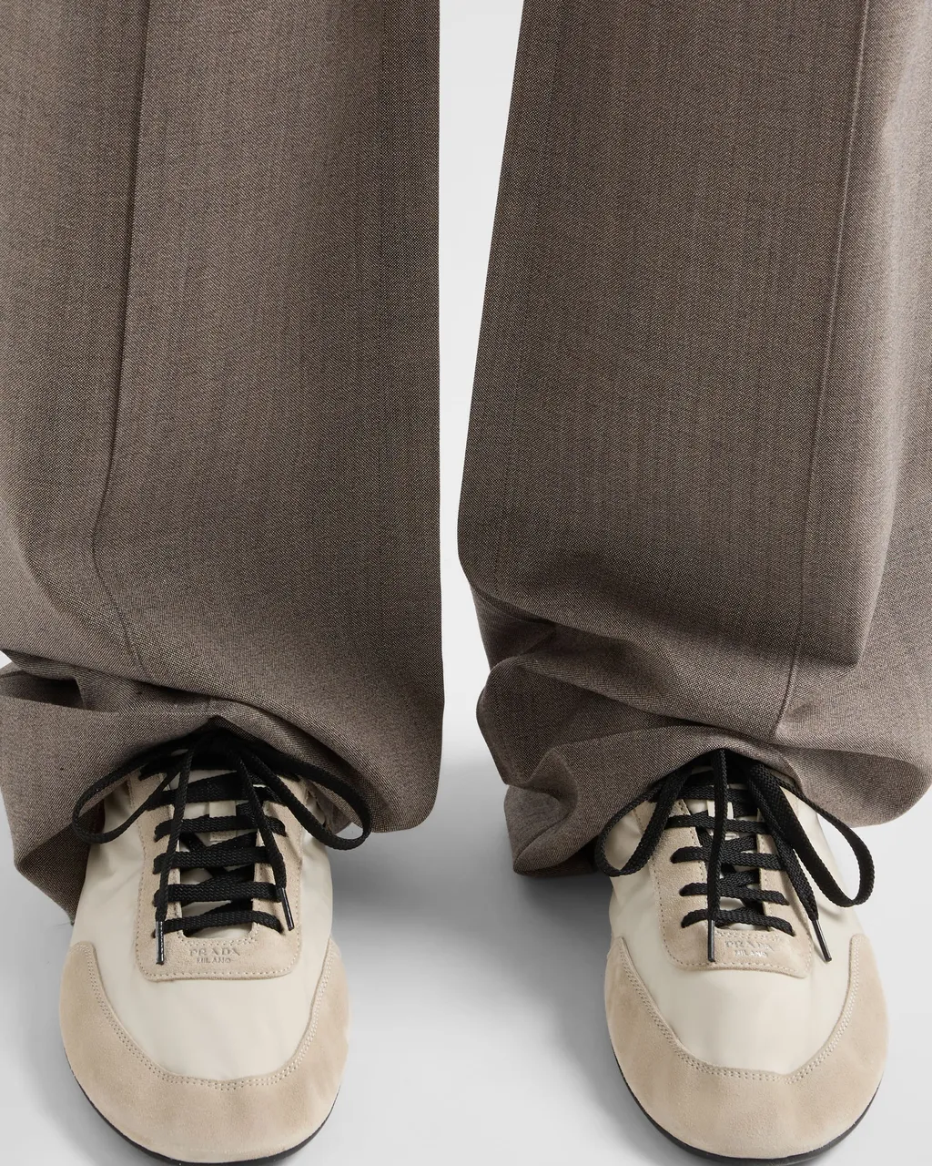 Collapse Re-Nylon And Suede Elasticized Sneakers