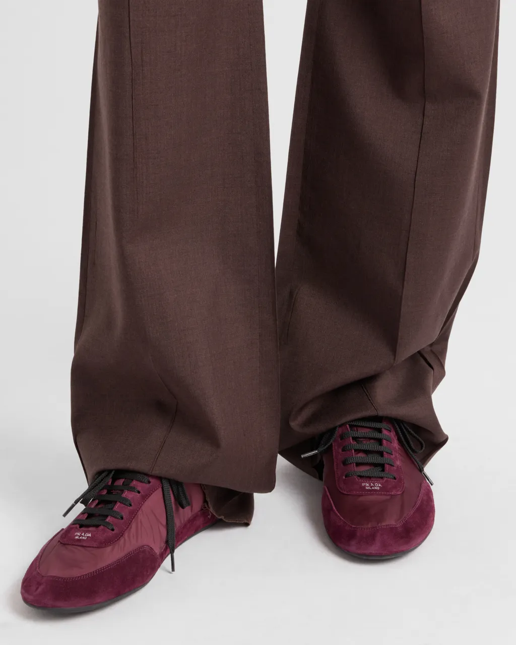 Collapse Re-Nylon And Suede Elasticized Sneakers