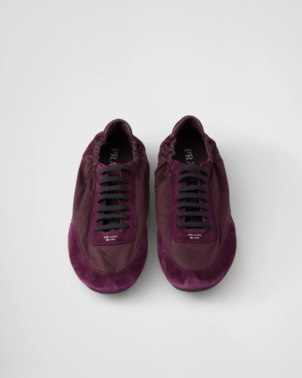 Collapse Re-Nylon And Suede Elasticized Sneakers