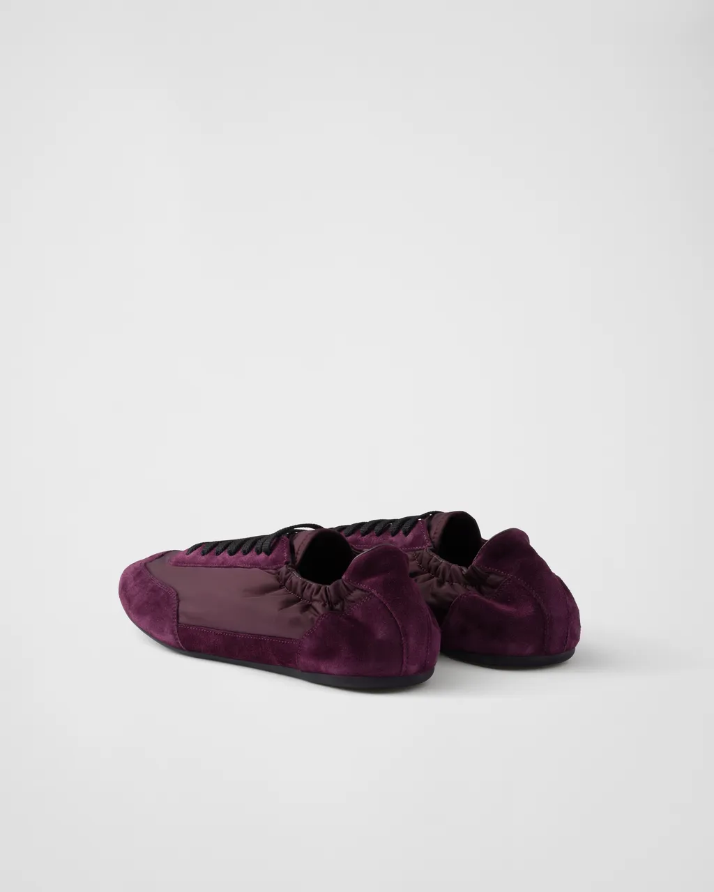 Collapse Re-Nylon And Suede Elasticized Sneakers